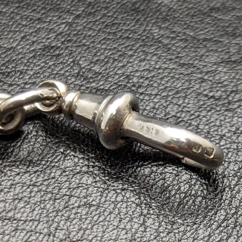 Around 1900 British Antique Pure Silver (925 Silver) Albert Chain 55g Medal Fob